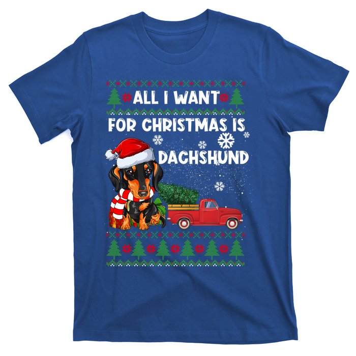 All I Want For Christmas Is Dachshund Ugly Christmas Sweater Gift T-Shirt