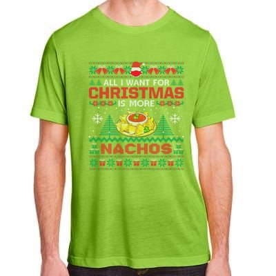 All I Want Is Nachos Christmas Pajama Mexican Food Party Adult ChromaSoft Performance T-Shirt