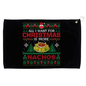 All I Want Is Nachos Christmas Pajama Mexican Food Party Grommeted Golf Towel