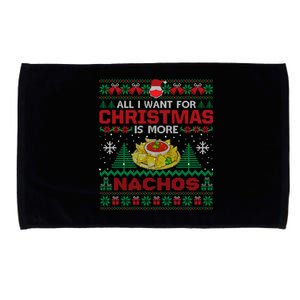 All I Want Is Nachos Christmas Pajama Mexican Food Party Microfiber Hand Towel