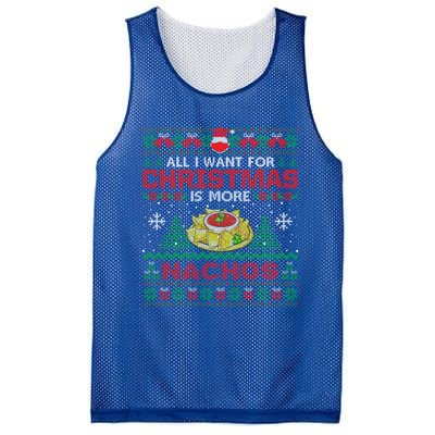 All I Want Is Nachos Christmas Pajama Mexican Food Party Mesh Reversible Basketball Jersey Tank