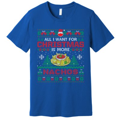 All I Want Is Nachos Christmas Pajama Mexican Food Party Premium T-Shirt