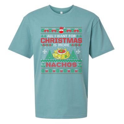 All I Want Is Nachos Christmas Pajama Mexican Food Party Sueded Cloud Jersey T-Shirt