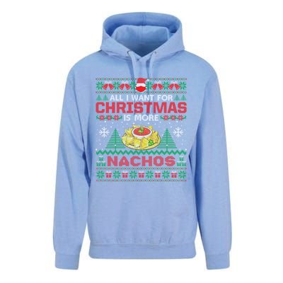 All I Want Is Nachos Christmas Pajama Mexican Food Party Unisex Surf Hoodie