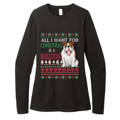 All I Want For Christmas Is A Bulldog Gift Womens CVC Long Sleeve Shirt