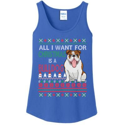 All I Want For Christmas Is A Bulldog Gift Ladies Essential Tank