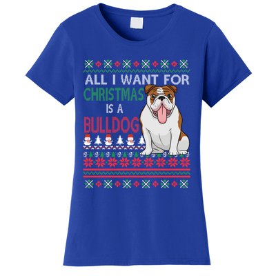 All I Want For Christmas Is A Bulldog Gift Women's T-Shirt