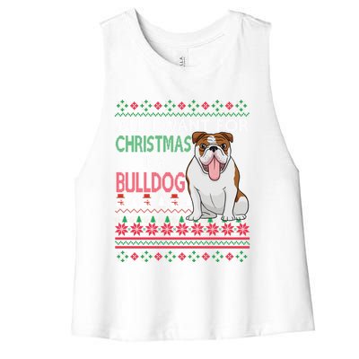 All I Want For Christmas Is A Bulldog Gift Women's Racerback Cropped Tank