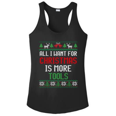 All I Want Is More Tools Handy Dad And Mechanic Christmas Cute Gift Ladies PosiCharge Competitor Racerback Tank