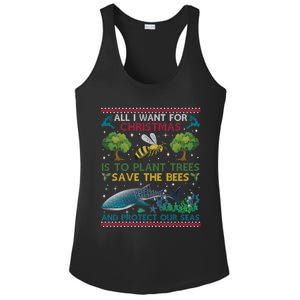 All I Want For Christmas Plant Trees Save Bees Protect Seas Gift Ladies PosiCharge Competitor Racerback Tank