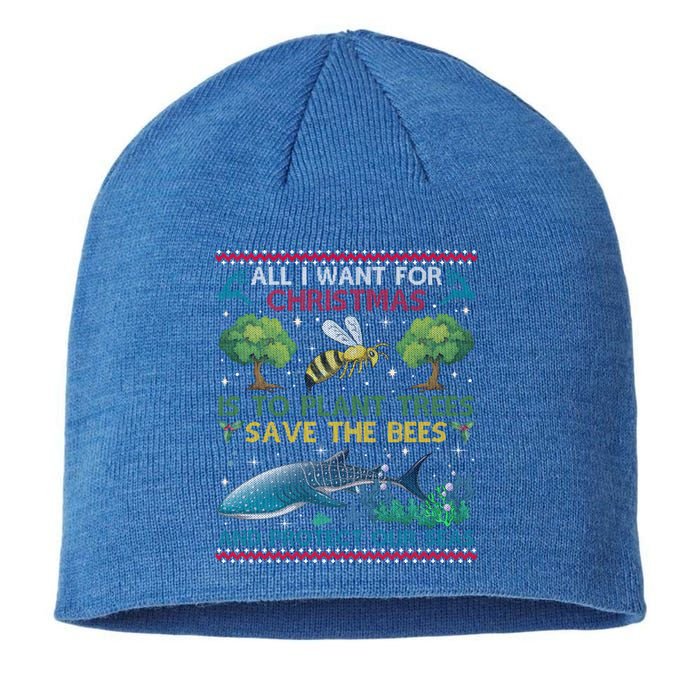 All I Want For Christmas Plant Trees Save Bees Protect Seas Gift Sustainable Beanie