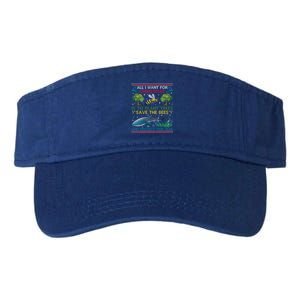 All I Want For Christmas Plant Trees Save Bees Protect Seas Gift Valucap Bio-Washed Visor