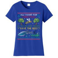 All I Want For Christmas Plant Trees Save Bees Protect Seas Gift Women's T-Shirt