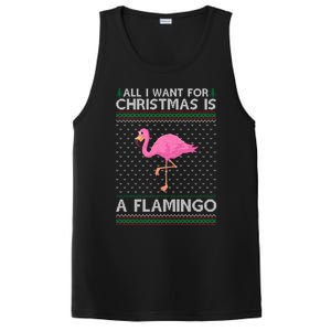 All I Want For Christmas Is A Flamingo Ugly Xmas Holiday Funny Gift PosiCharge Competitor Tank