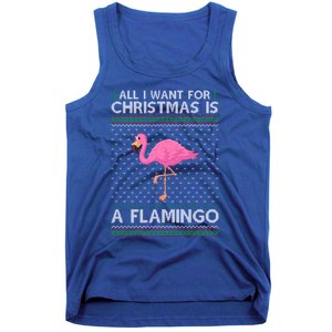 All I Want For Christmas Is A Flamingo Ugly Xmas Holiday Funny Gift Tank Top