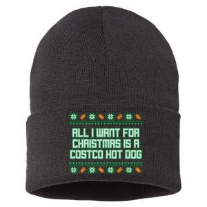 All I Want For Christmas Is A Costco Hot Dog Christmas Sweater Sustainable Knit Beanie