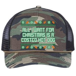 All I Want For Christmas Is A Costco Hot Dog Christmas Sweater Retro Rope Trucker Hat Cap