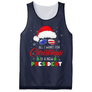 All I Want For Christmas Is A New President Xmas USA Santa Mesh Reversible Basketball Jersey Tank