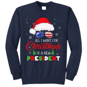 All I Want For Christmas Is A New President Xmas USA Santa Tall Sweatshirt