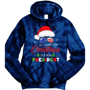 All I Want For Christmas Is A New President Xmas USA Santa Tie Dye Hoodie