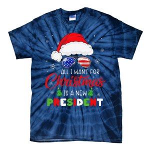 All I Want For Christmas Is A New President Xmas USA Santa Tie-Dye T-Shirt