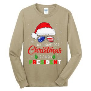 All I Want For Christmas Is A New President Xmas USA Santa Tall Long Sleeve T-Shirt