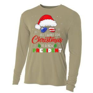 All I Want For Christmas Is A New President Xmas USA Santa Cooling Performance Long Sleeve Crew