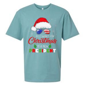 All I Want For Christmas Is A New President Xmas USA Santa Sueded Cloud Jersey T-Shirt