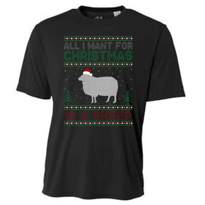 All I Want for Xmas is a Sheep Ugly Christmas Sweater Cooling Performance Crew T-Shirt