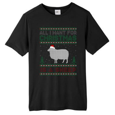 All I Want for Xmas is a Sheep Ugly Christmas Sweater Tall Fusion ChromaSoft Performance T-Shirt