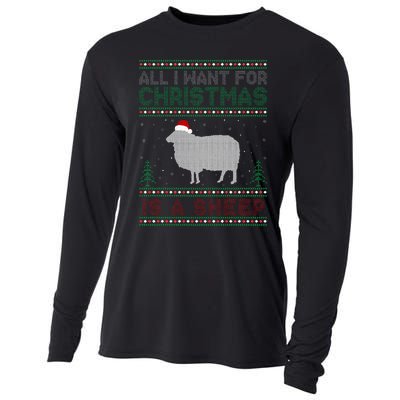 All I Want for Xmas is a Sheep Ugly Christmas Sweater Cooling Performance Long Sleeve Crew