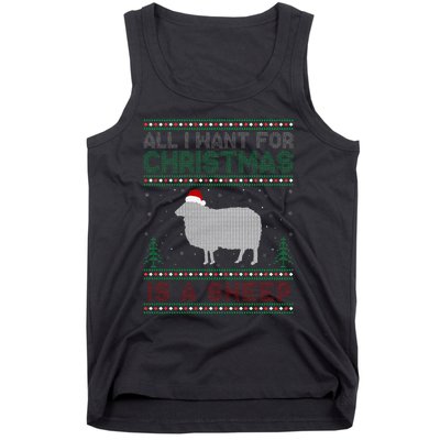 All I Want for Xmas is a Sheep Ugly Christmas Sweater Tank Top