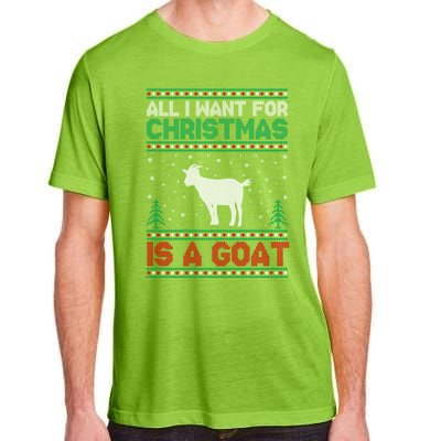 All I Want For Xmas Is A Goat Ugly Christmas Sweater Cool Gift Adult ChromaSoft Performance T-Shirt