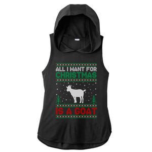 All I Want For Xmas Is A Goat Ugly Christmas Sweater Cool Gift Ladies PosiCharge Tri-Blend Wicking Draft Hoodie Tank