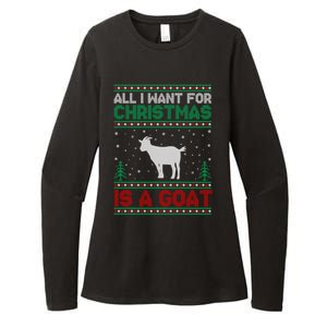 All I Want For Xmas Is A Goat Ugly Christmas Sweater Cool Gift Womens CVC Long Sleeve Shirt