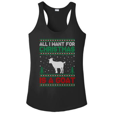 All I Want For Xmas Is A Goat Ugly Christmas Sweater Cool Gift Ladies PosiCharge Competitor Racerback Tank