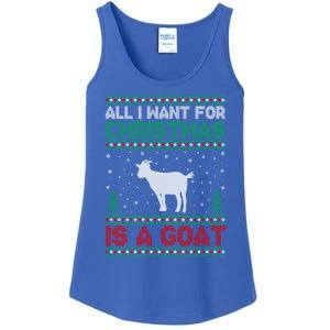 All I Want For Xmas Is A Goat Ugly Christmas Sweater Cool Gift Ladies Essential Tank