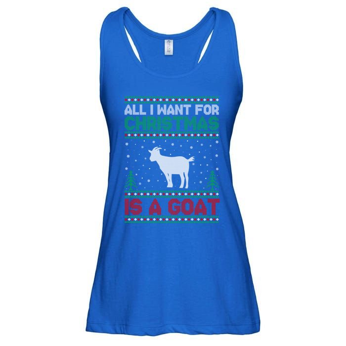 All I Want For Xmas Is A Goat Ugly Christmas Sweater Cool Gift Ladies Essential Flowy Tank