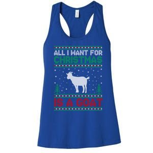 All I Want For Xmas Is A Goat Ugly Christmas Sweater Cool Gift Women's Racerback Tank