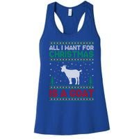 All I Want For Xmas Is A Goat Ugly Christmas Sweater Cool Gift Women's Racerback Tank