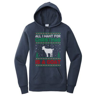 All I Want For Xmas Is A Goat Ugly Christmas Sweater Cool Gift Women's Pullover Hoodie