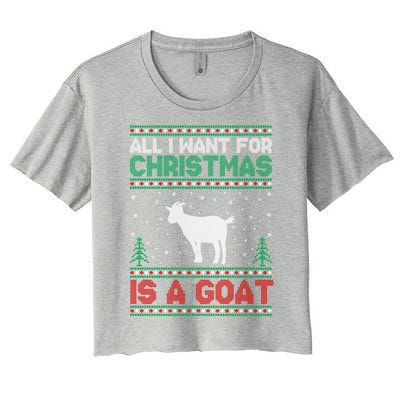 All I Want For Xmas Is A Goat Ugly Christmas Sweater Cool Gift Women's Crop Top Tee