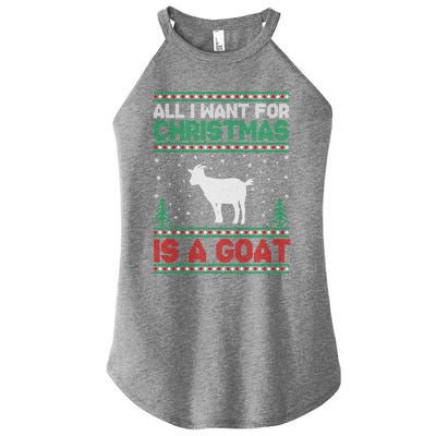 All I Want For Xmas Is A Goat Ugly Christmas Sweater Cool Gift Women's Perfect Tri Rocker Tank