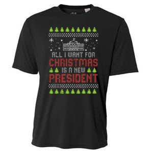 All I Want For Christmas New President Ugly Xmas Cooling Performance Crew T-Shirt