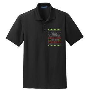 All I Want For Christmas New President Ugly Xmas Dry Zone Grid Polo