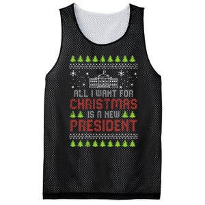 All I Want For Christmas New President Ugly Xmas Mesh Reversible Basketball Jersey Tank