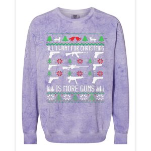 All I Want Is More Guns Collector Hunting Ugly Christmas Colorblast Crewneck Sweatshirt