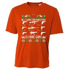 All I Want Is More Guns Collector Hunting Ugly Christmas Cooling Performance Crew T-Shirt