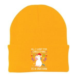 All I Want For Christmas Is A Unicorn Ugly Christmas Gift Knit Cap Winter Beanie