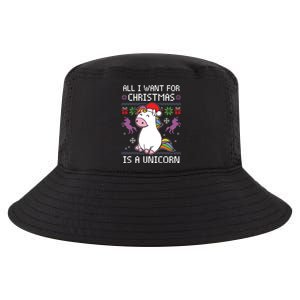 All I Want For Christmas Is A Unicorn Ugly Christmas Gift Cool Comfort Performance Bucket Hat